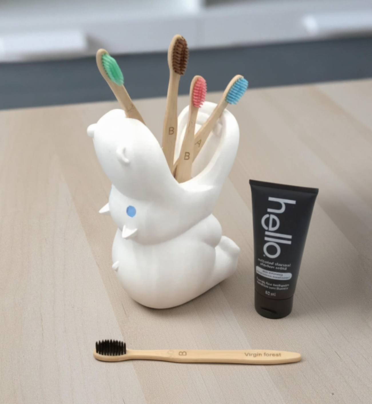 Hippo-Shaped 3D-Printed Desk Organizer – Eco-Friendly Multifunctional Holder