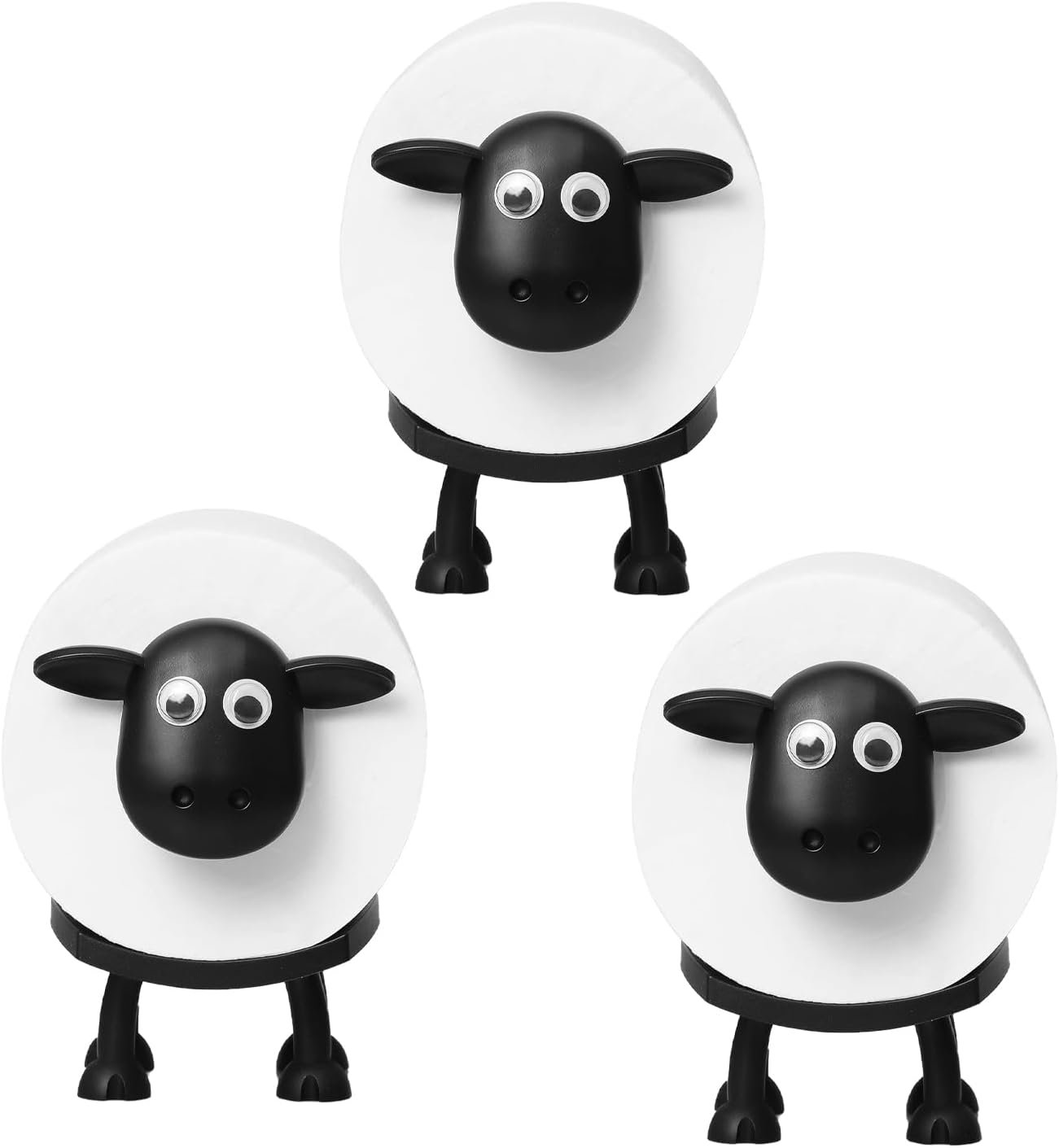 Sheep Toilet Roll Holder - Free Standing Bathroom Set of 3 or Single