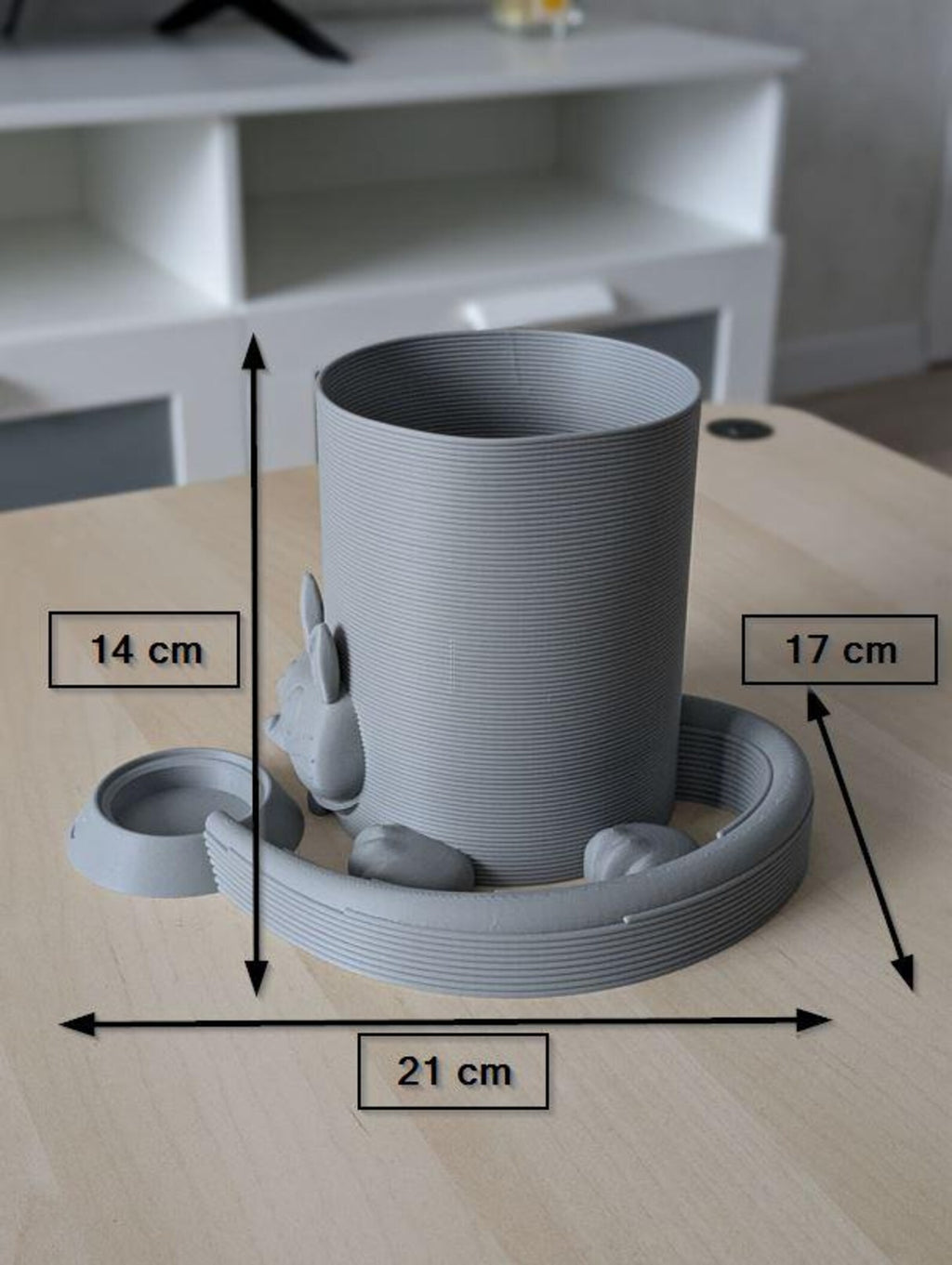 3D-Printed Cozy Cat Planter with Drainage