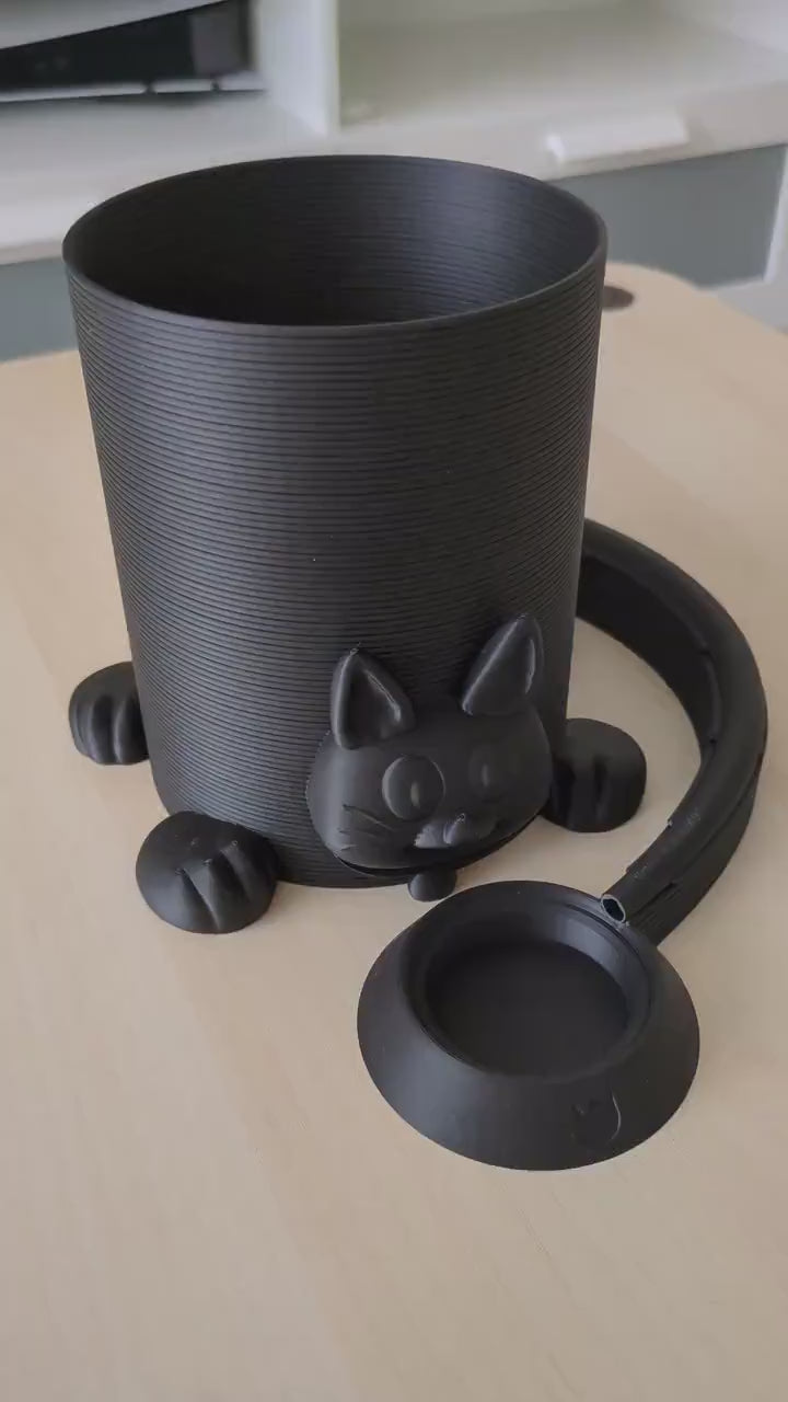 3D-Printed Cozy Cat Planter with Drainage